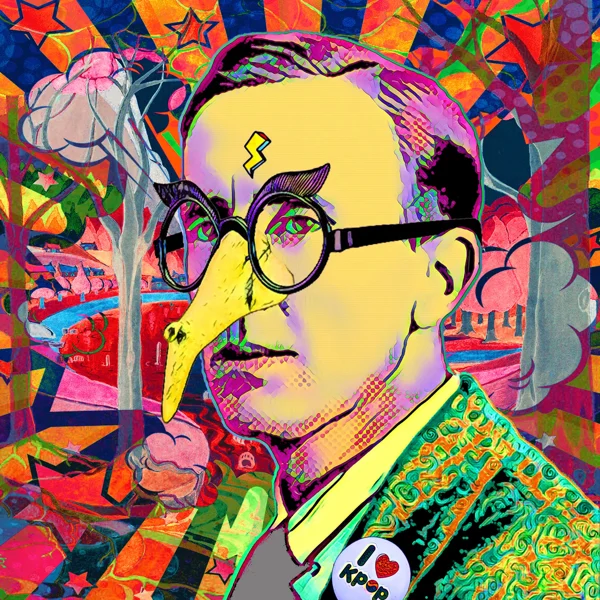 Tolkien 24: Round glasses and an exaggerated yellow beak-like nose