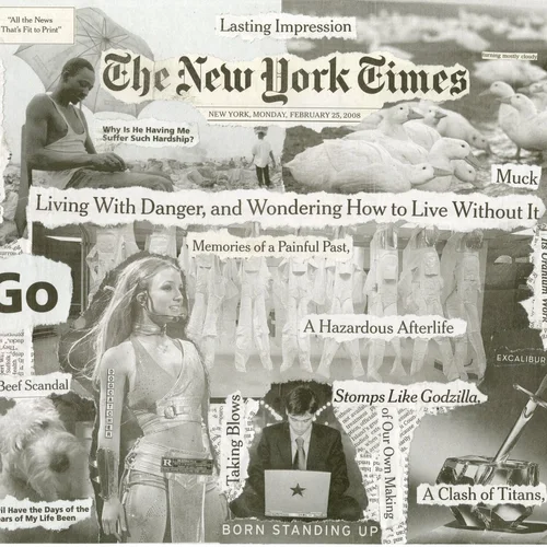 Newspaper collage, February 25th, 2008
