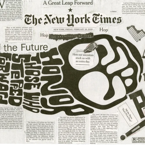Newspaper collage, February 29th, 2008