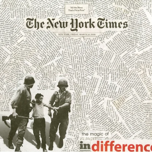 Newspaper collage, March 14th, 2008