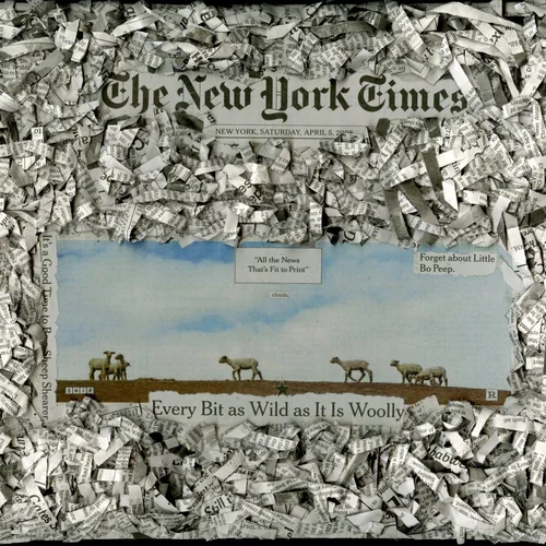 Newspaper collage, April 5th, 2008