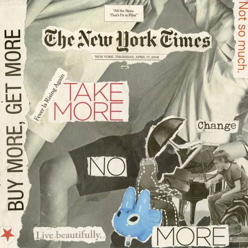 Newspaper collage, April 17th, 2008