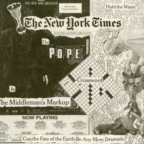 Newspaper collage, April 19th, 2008
